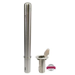 4" Stainless Steel Internal Locking Bollard w/ Patented Stainless Steel Embedment